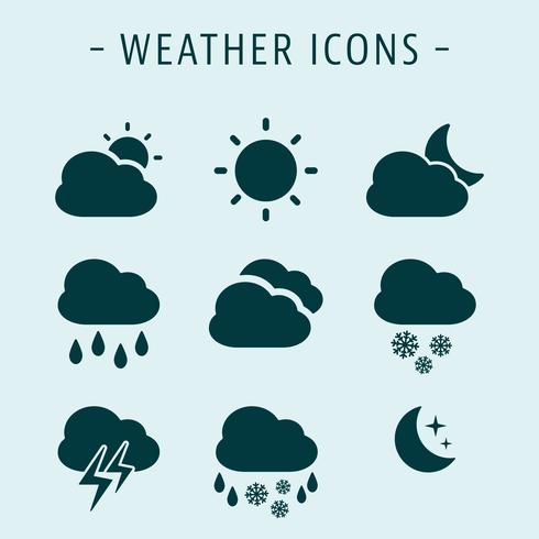 Establecer iconos del clima vector