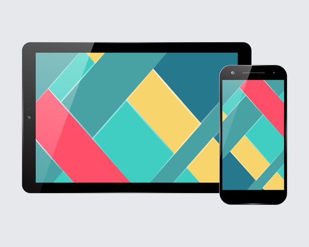 Tablet smartphone set vector
