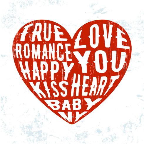 Grunge heart vintage stamp vector