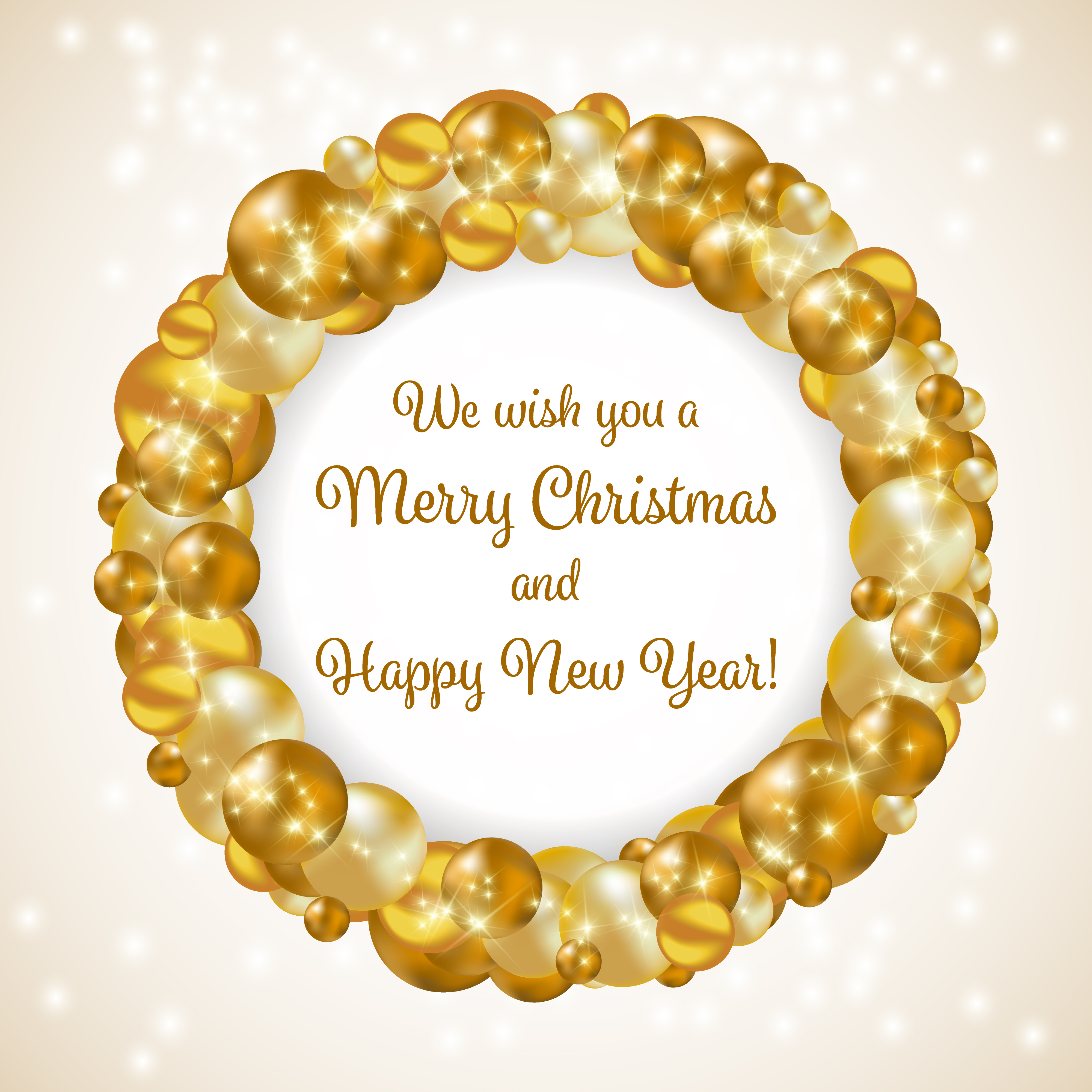 Gold Christmas wreath - Download Free Vectors, Clipart ...