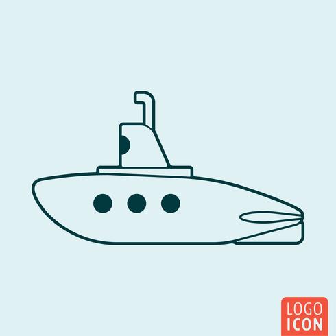 Icono de submarino aislado vector