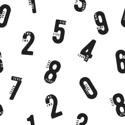 Seamless pattern with numbers vector
