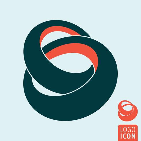 Linked rings icon vector