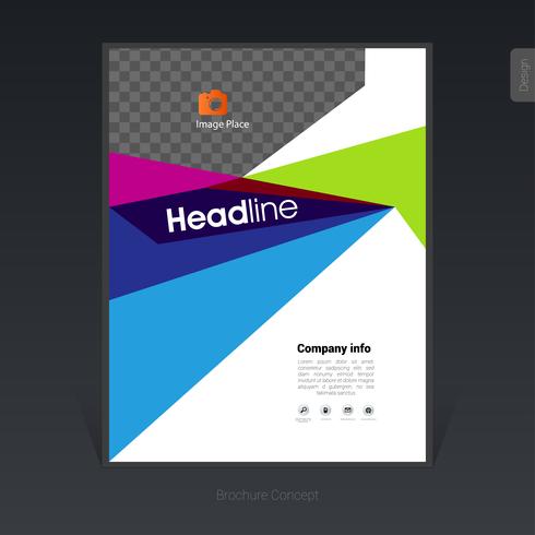 Geometric colorful business brochure, cover design, flyer - Vector Illustration