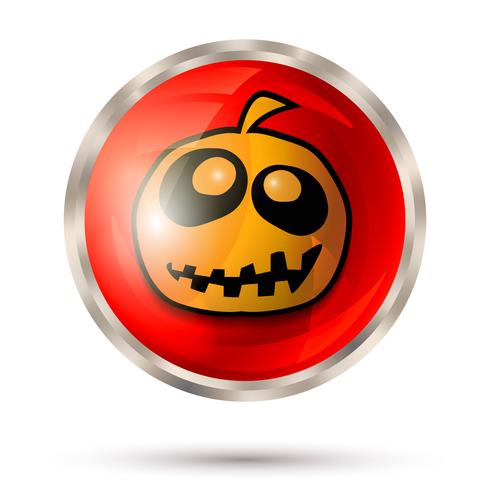 Halloween button icon vector