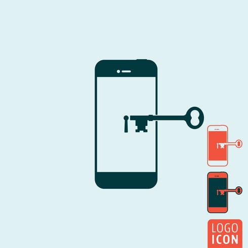 Smartphone secure icon vector