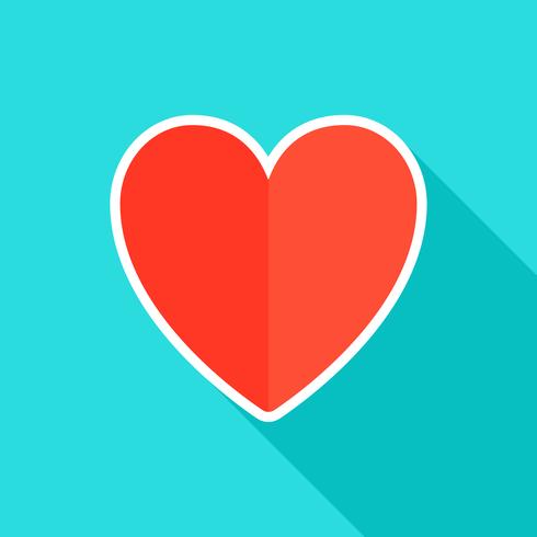 Icono plano del corazón vector