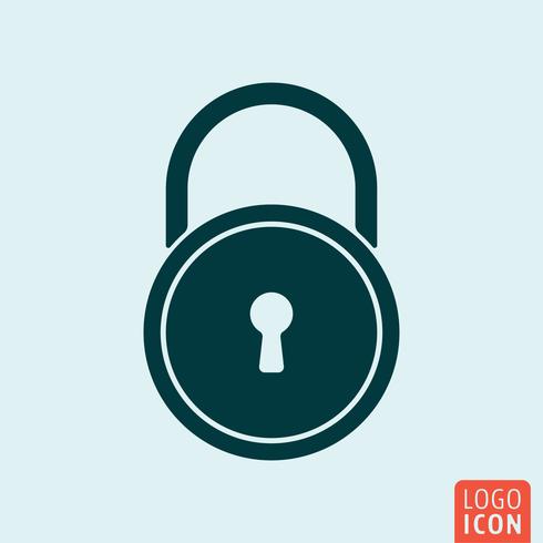 Padlock icon isolated vector