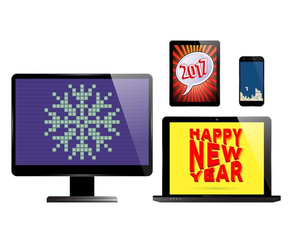 Electronic devices set vector