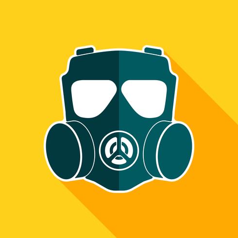 Gas mask flat icon vector