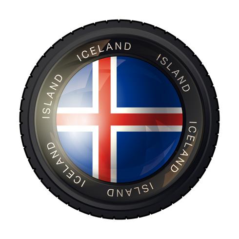 Iceland flag icon vector