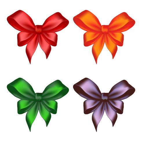 Colored ribbon bows vector