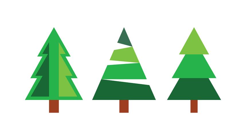 Árboles de navidad aislados vector