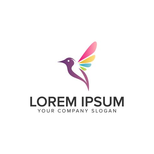 Plantilla de concepto de diseño de logotipo de aves multicolor suave. totalmente editabl vector