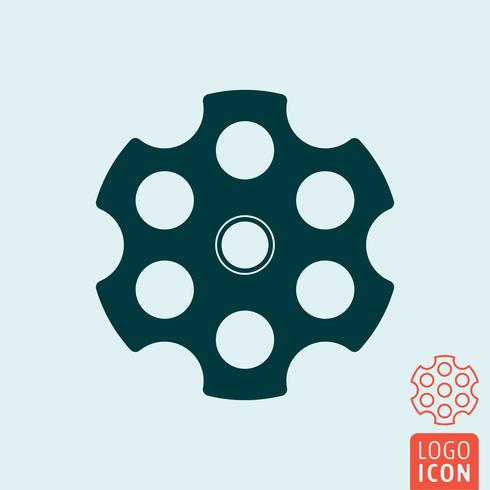 Revolver cylinder icon vector