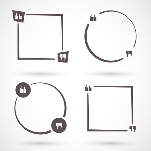 Quote square set vector