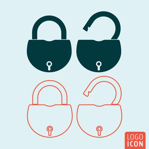 Padlock icon isolated vector