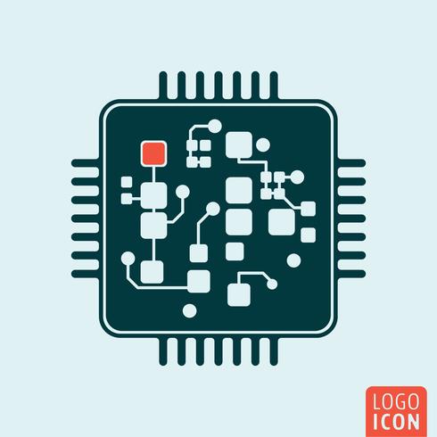 Chip computer isolated vector