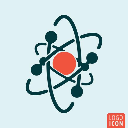 Icono de atom aislado vector