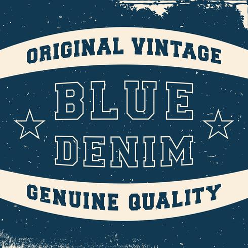 Vintage denim label vector