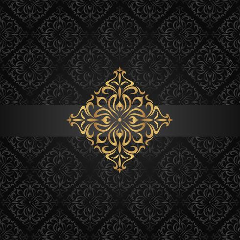 Abstract dark seamless pattern with golden element vector