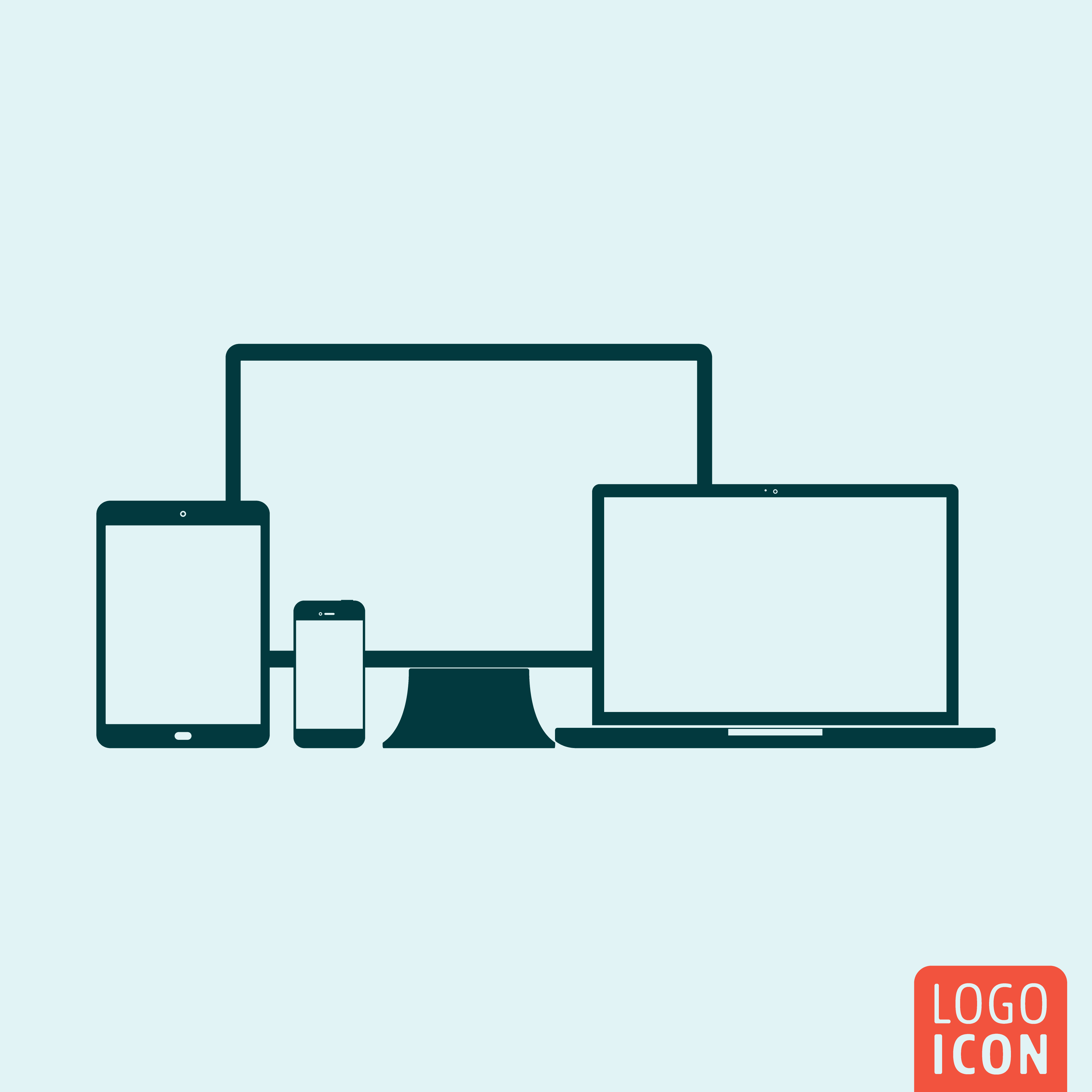 Computer PC monitor, smartphone, tablet, laptop icon set. 609121 Vector Art at Vecteezy