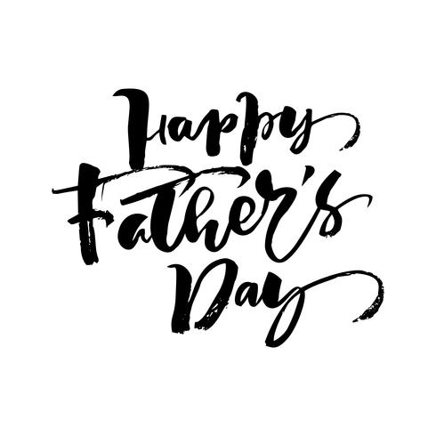 Happy fathers day hand drawn calligraphic lettering text design. Vector calligraphy illustration isoladed quote. Typography poster. Use for greeting card, tag, poster