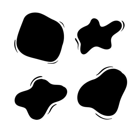 Hand drawn set of objects for design use bubble. Black Vector doodle circles on white background. Abstract brush drawing. Artistic illustration grunge elements