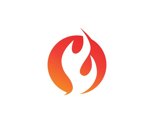 Aplicación de iconos de logotipo y símbolos de fuego. vector