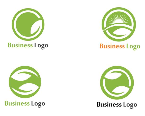 Logos de la hoja verde ecología naturaleza elemento vector icono