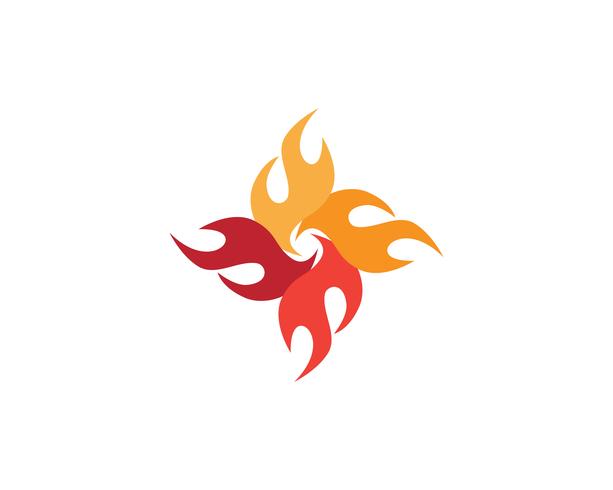 Aplicación de iconos de logotipo y símbolos de fuego. vector