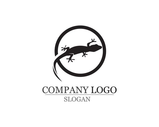 Lizard Chameleon Gecko Silhouette negro vector 10