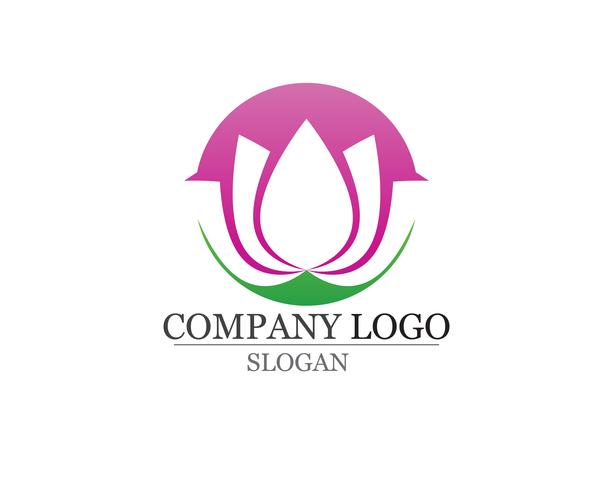 Signo de flor de loto para bienestar, spa y yoga. Vector