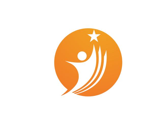 Star logo success people template vector icon illustration design