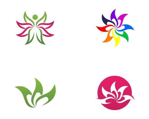 Signo de flor de loto para bienestar, spa y yoga. Ilustración vectorial .. vector