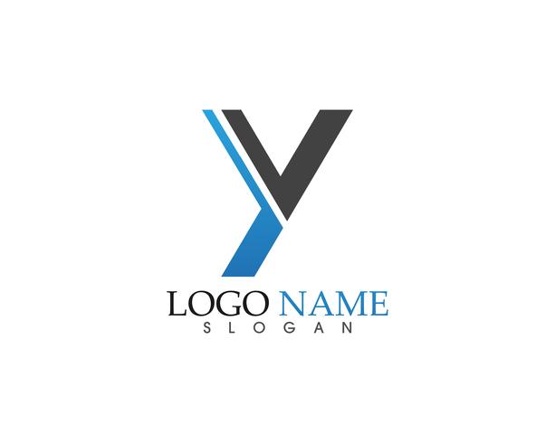 Plantilla de logotipo y símbolos de empresa de letras Y vector