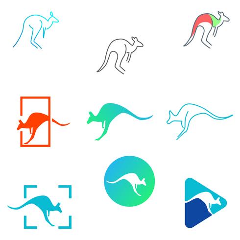 kangaroo logo design vector icon illustration element