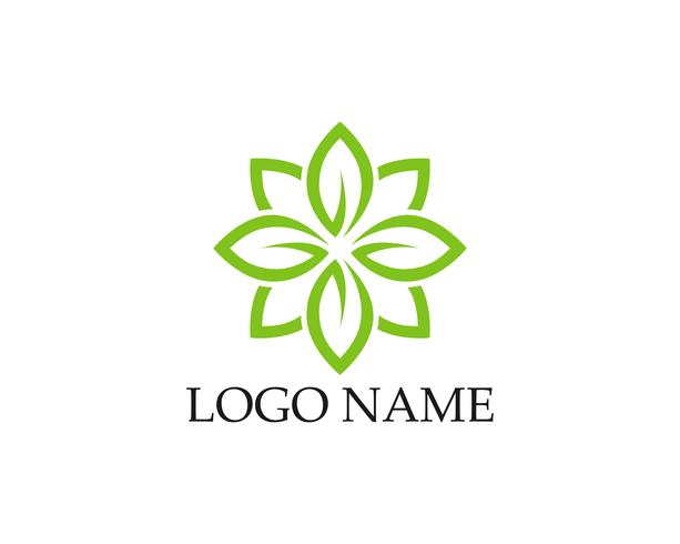 Logos de la hoja verde ecología naturaleza elemento vector icono