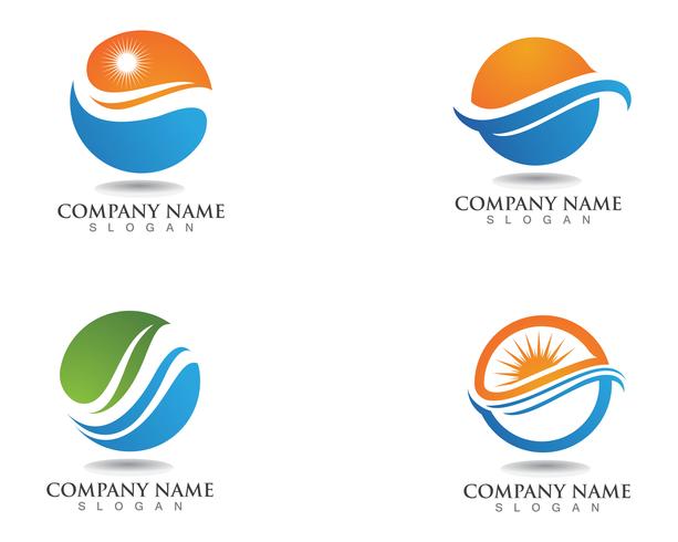 Water Wave symbol and icon Logo Template vector