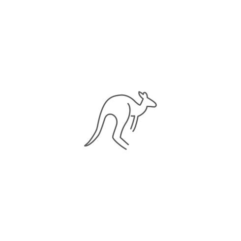 elemento de ilustración de icono de vector de diseño de logotipo de canguro