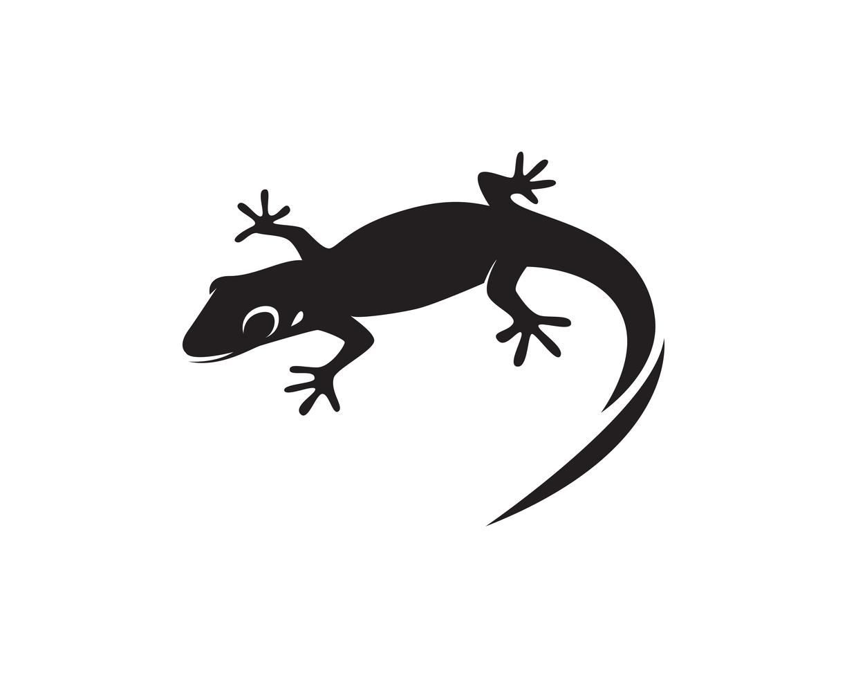 Lizard Chameleon Gecko Silhouette black vector 10 609619 Vector Art at