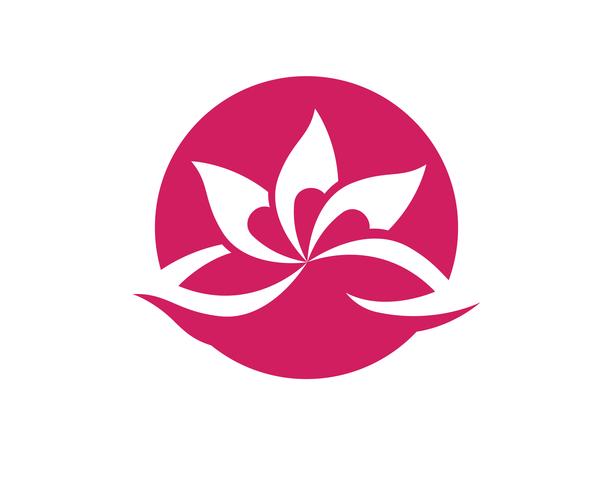 Signo de flor de loto para bienestar, spa y yoga. Ilustración vectorial vector