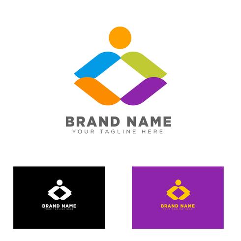 community group logo design template vector illustration