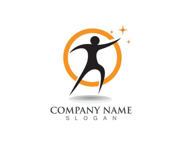 Human character logo sign,Health care logo. Nature logo sign. success people logo sign vector
