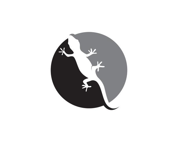 Lizard Chameleon Gecko Silhouette black vector 10