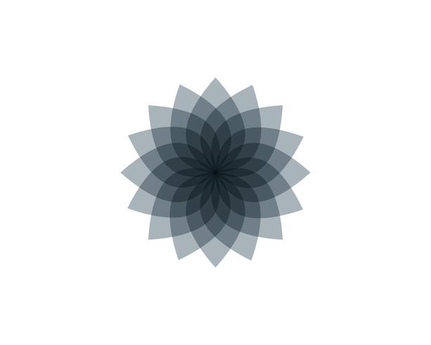 Signo de flor de loto para bienestar, spa y yoga. Ilustración vectorial vector