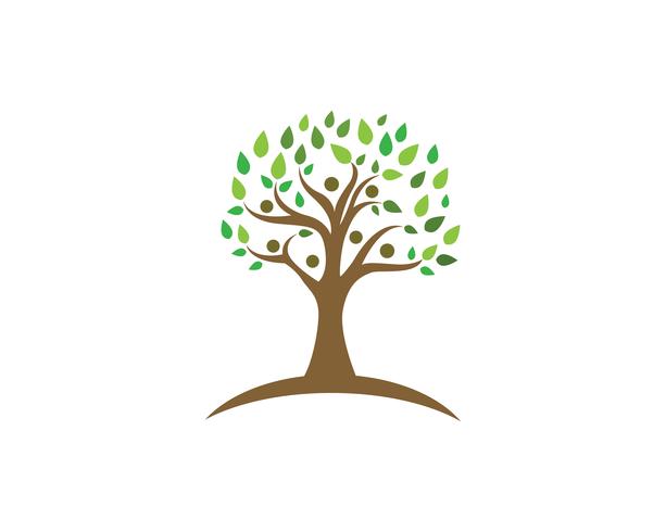 Plantilla de logotipo de vector de identidad de personas de árbol verde