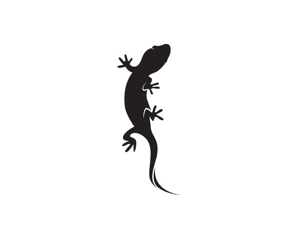 Lizard Chameleon Gecko Silhouette black vector 10