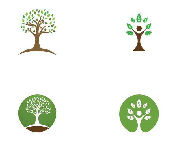 Plantilla de logotipo de vector de identidad de personas de árbol verde