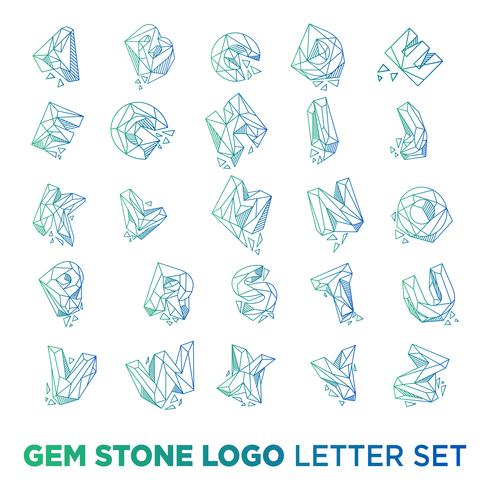gemstone letter a-z logo design icon template vector element isolated